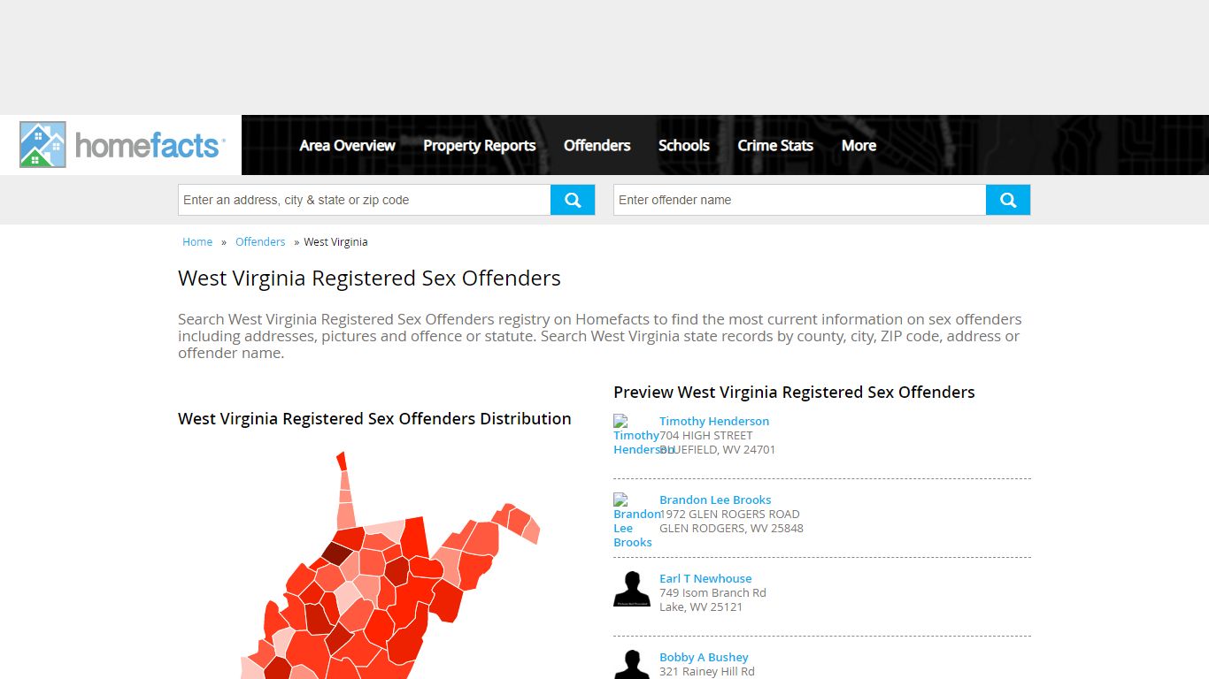 West Virginia Registered Sex Offenders | Homefacts